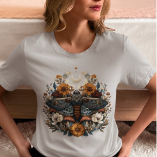 Camiseta Cabaña Celestial de Mariposa Nocturna Boho Mística