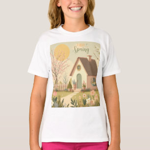 Camiseta Cabaña de campo floral/primavera