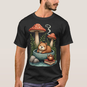 Camiseta Cabaña de Capybara con Hongos y Fuentes termales C