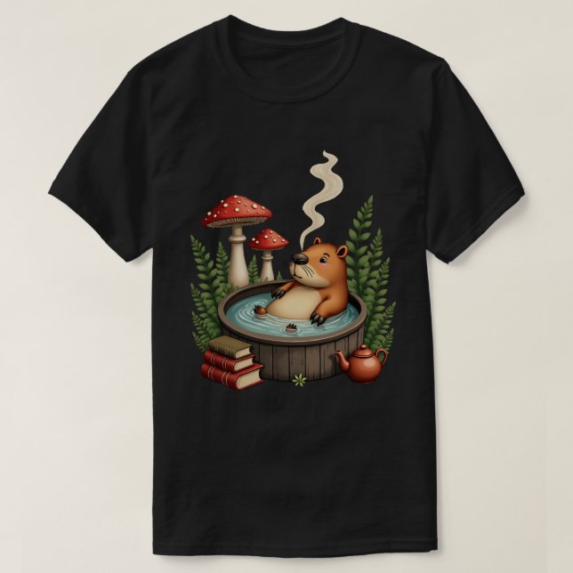 Camiseta Cabaña de Capybara Hot Spring Poetcore (Diseño del anverso)