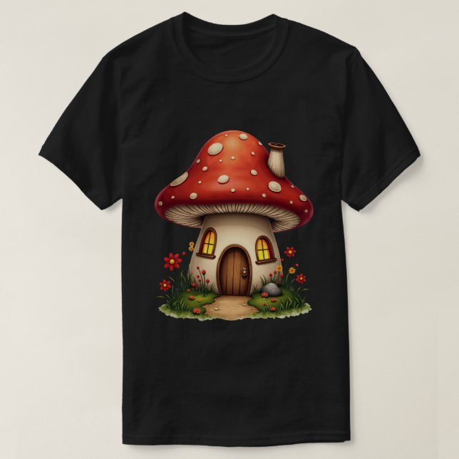 Camiseta Cabaña de champiñones (Diseño del anverso)