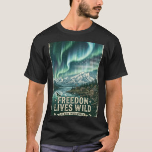 Camiseta Cabaña de las Luces del Norte de Alaska Vive la Li