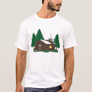 Camiseta Cabaña de madera en las maderas