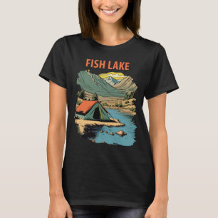 Camiseta Cabaña de Montaña Fish Lake Blue Travel