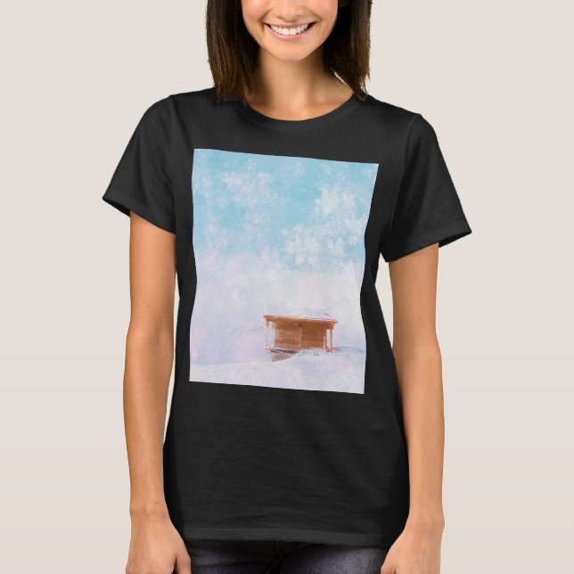 Camiseta Cabaña de Montaña Nevada (Anverso)
