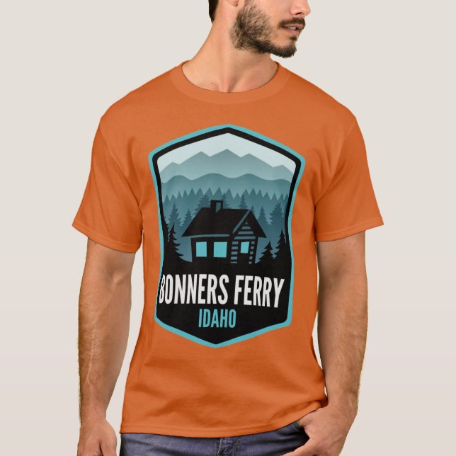 Camiseta Cabaña del pueblo de montaña Bonners Ferry Idaho (Anverso)