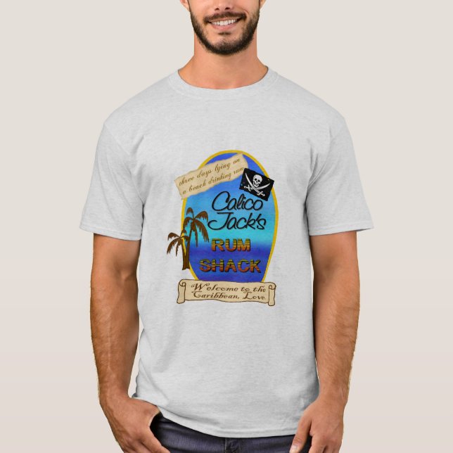 Camiseta Cabaña del ron de Jack del calicó (Anverso)
