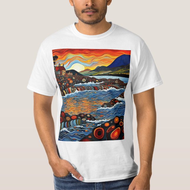 Camiseta Cabaña en la costa (Anverso)