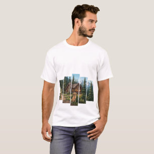 Camiseta Cabaña en la Montaña con Golden Retriever