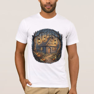 Camiseta Cabaña Encantada de Otoño Bosque Encantador