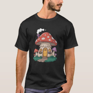 Camiseta Cabaña Mágica de Hongos de Fantasía