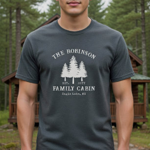 Camiseta Cabaña Rústica Apellido País Pinos