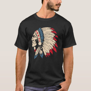 Camiseta Cabecera de plumas de águila del cráneo indio nati