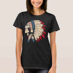 Camiseta Cabecera de plumas de águila del cráneo indio nati