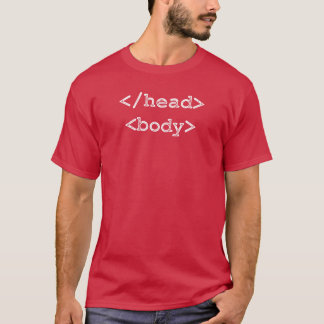 Camiseta Cabecera HTML del programador de desarrolladores