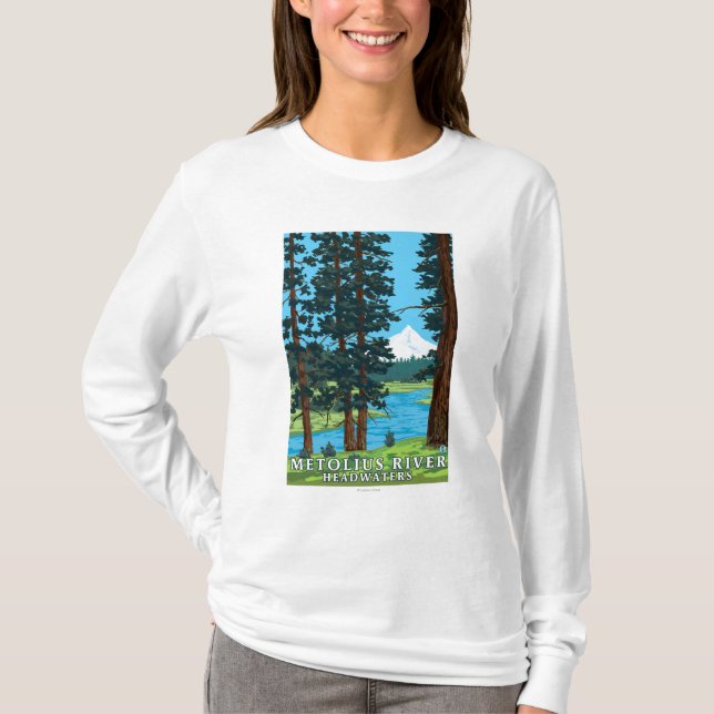 Camiseta Cabeceras del río de Metolius, Oregon (Anverso)