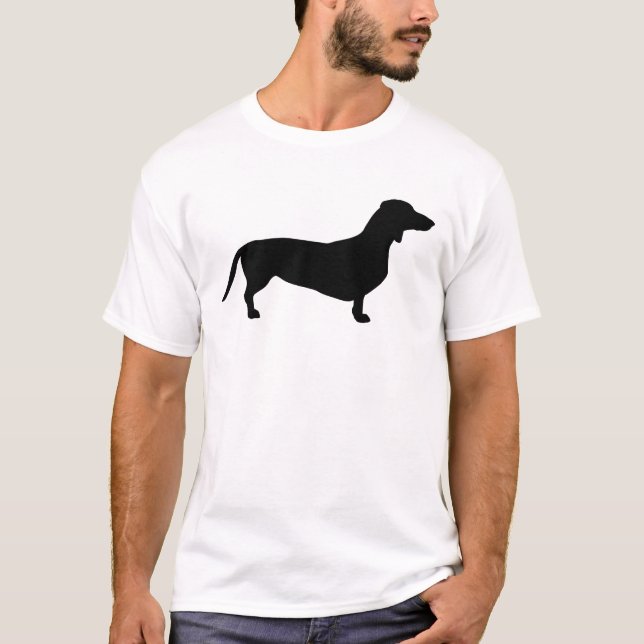 Camiseta Cabello corto de Dachshund - Silhouette 1 (Anverso)