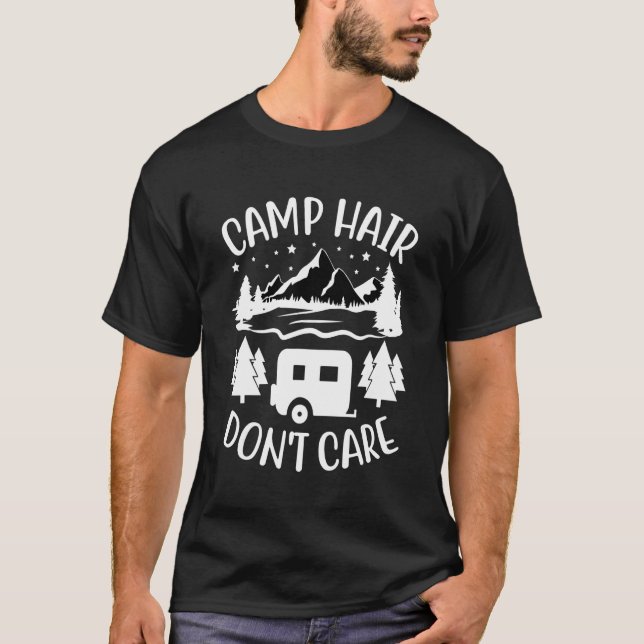 Camiseta Cabello de Campamento No Importa  Camping Campista (Anverso)