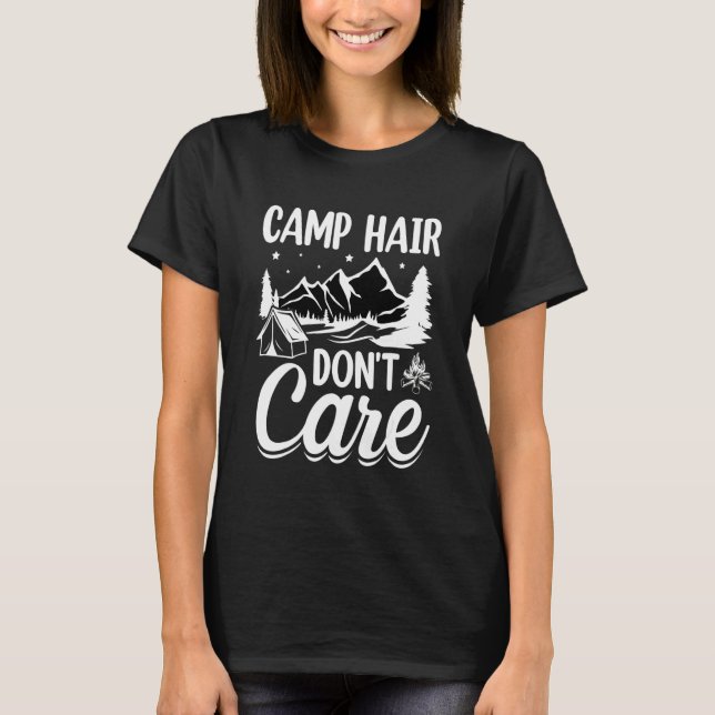 Camiseta Cabello de Campamento No Importa  Camping Campista (Anverso)