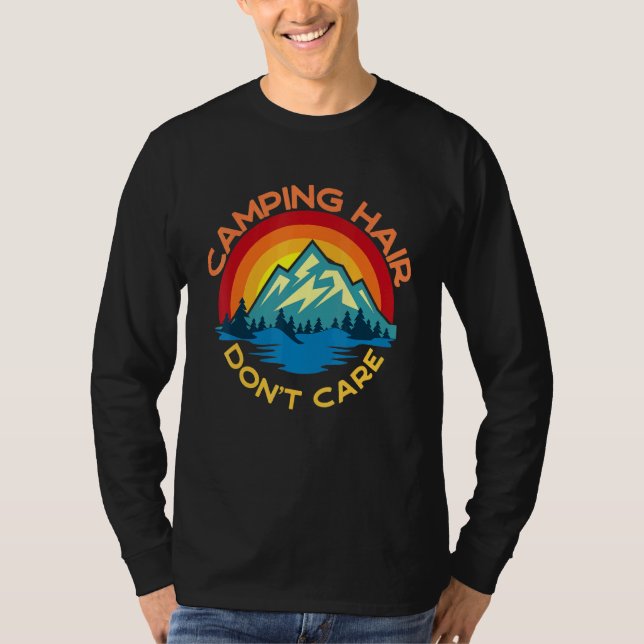 Camiseta Cabello de campamento no le importa el camping cam (Anverso)