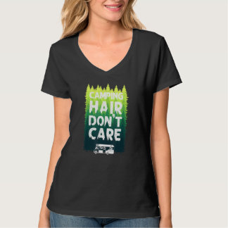 Camiseta Cabello de camping no importa Chica Campervan