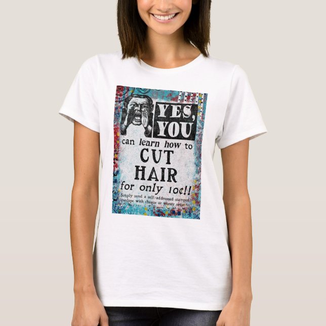 Camiseta Cabello de corte - Funny anuncio de cosecha (Anverso)
