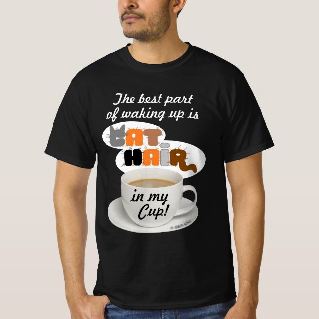 Camiseta Cabello De Gato En Mi Copa, Amante Humorístico Del (Anverso)