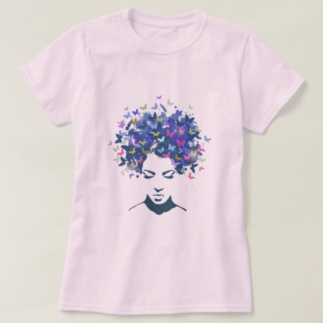 Camiseta Cabello de las mariposas T-Shirt (Diseño del anverso)