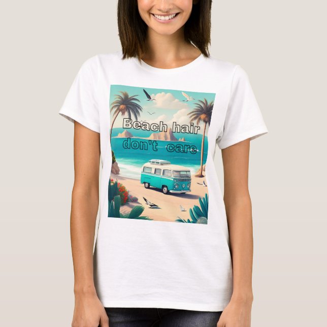 Camiseta Cabello de playa, no me importa (Anverso)