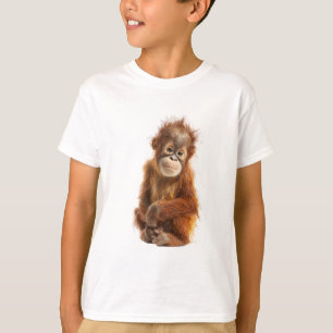 Camiseta Cabello Jengibre Orangután Primate Bebé Niños