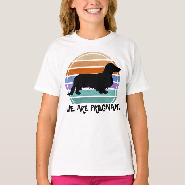 Camiseta Cabello largo de Dachshund - Silhouette 1 (Anverso)