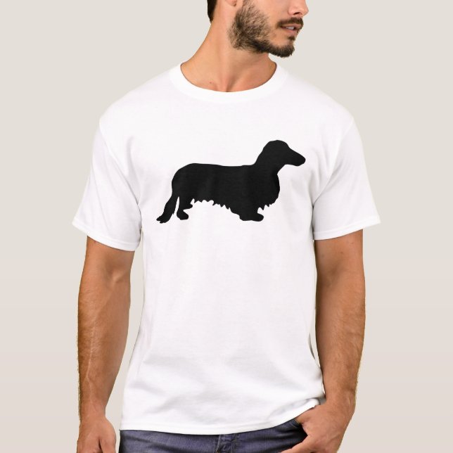 Camiseta Cabello largo de Dachshund - Silhouette 1 (Anverso)