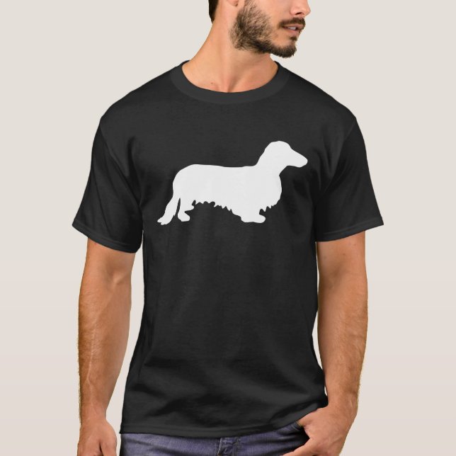 Camiseta Cabello largo de Dachshund - Silhouette 2 (Anverso)