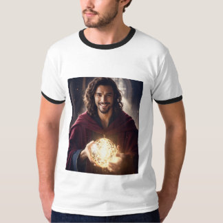 Camiseta Cabello medio oscuro, cabra francesa, sonrisa, cam