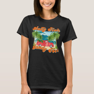 Camiseta Cabello salado, sandy dedos Isla Tropical