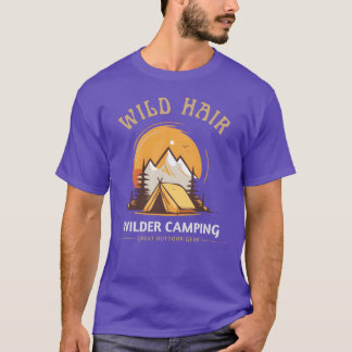 Camiseta Cabello salvaje Camping salvaje mujeres familia