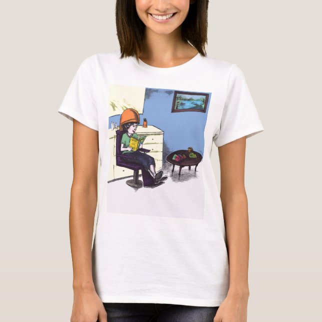 Camiseta Cabello seco en un salón de belleza (Anverso)
