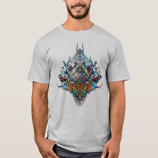 Camiseta Cabeza Alien - Azul (Anverso)