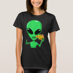 Camiseta Cabeza Alien Comer Pizza Ufo Extraterrestre