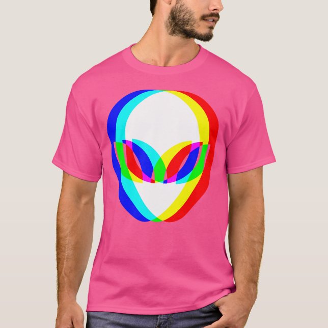 Camiseta Cabeza Alien Trippy Vaporwave Techno Rave Edm Musi (Anverso)