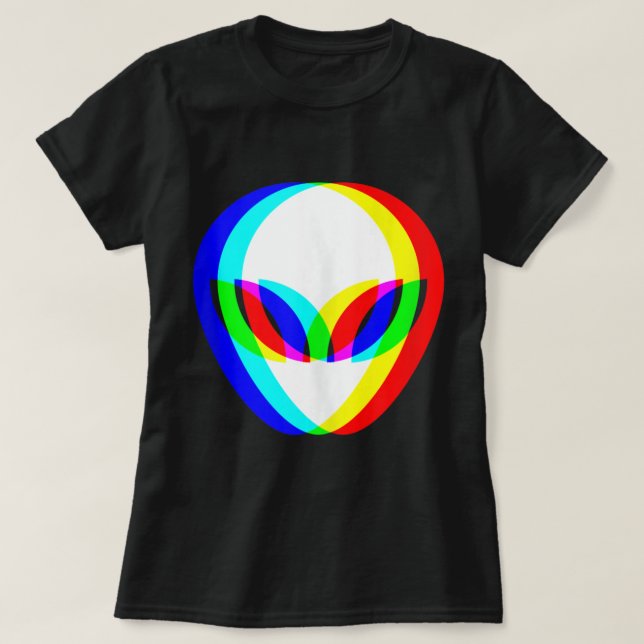 Camiseta Cabeza Alien Trippy Vaporwave Techno Rave EDM Musi (Diseño del anverso)
