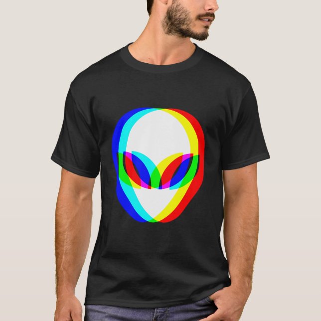 Camiseta Cabeza Alien Trippy Vaporwave Techno Rave Edm Musi (Anverso)