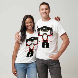 Camiseta Cabeza alienígena con máscara de gas y deslizamien