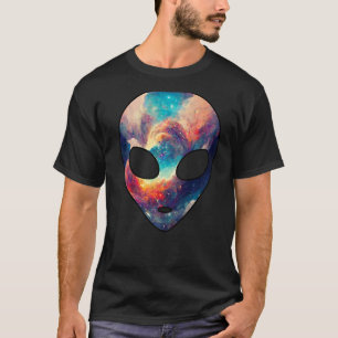 Camiseta Cabeza Alienígena Psicodélica Nebula Galaxia Espac