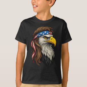 Camiseta Cabeza blanca patriótica águila Bandera Estadounid