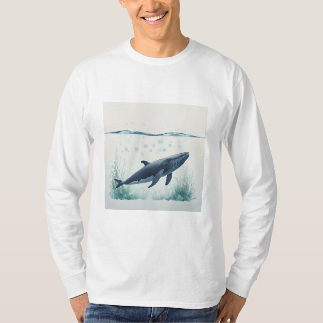Camiseta Cabeza blanca submarina de ballena (Anverso)