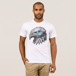Camiseta Cabeza Cibernética de Águila Robótica Futurista Ág