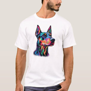 Camiseta Cabeza Colorida de Doberman