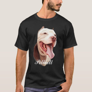 Camiseta Cabeza de adorable perro pitbull marrón