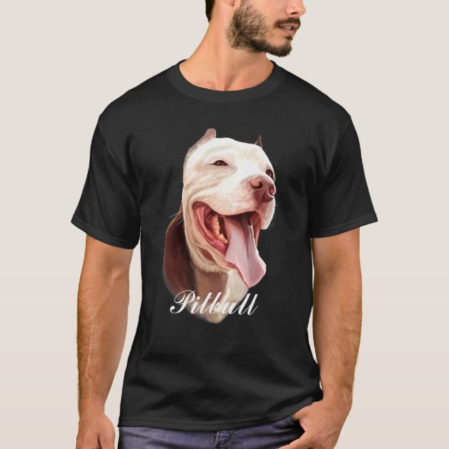 Camiseta Cabeza de adorable perro pitbull marrón (Anverso)